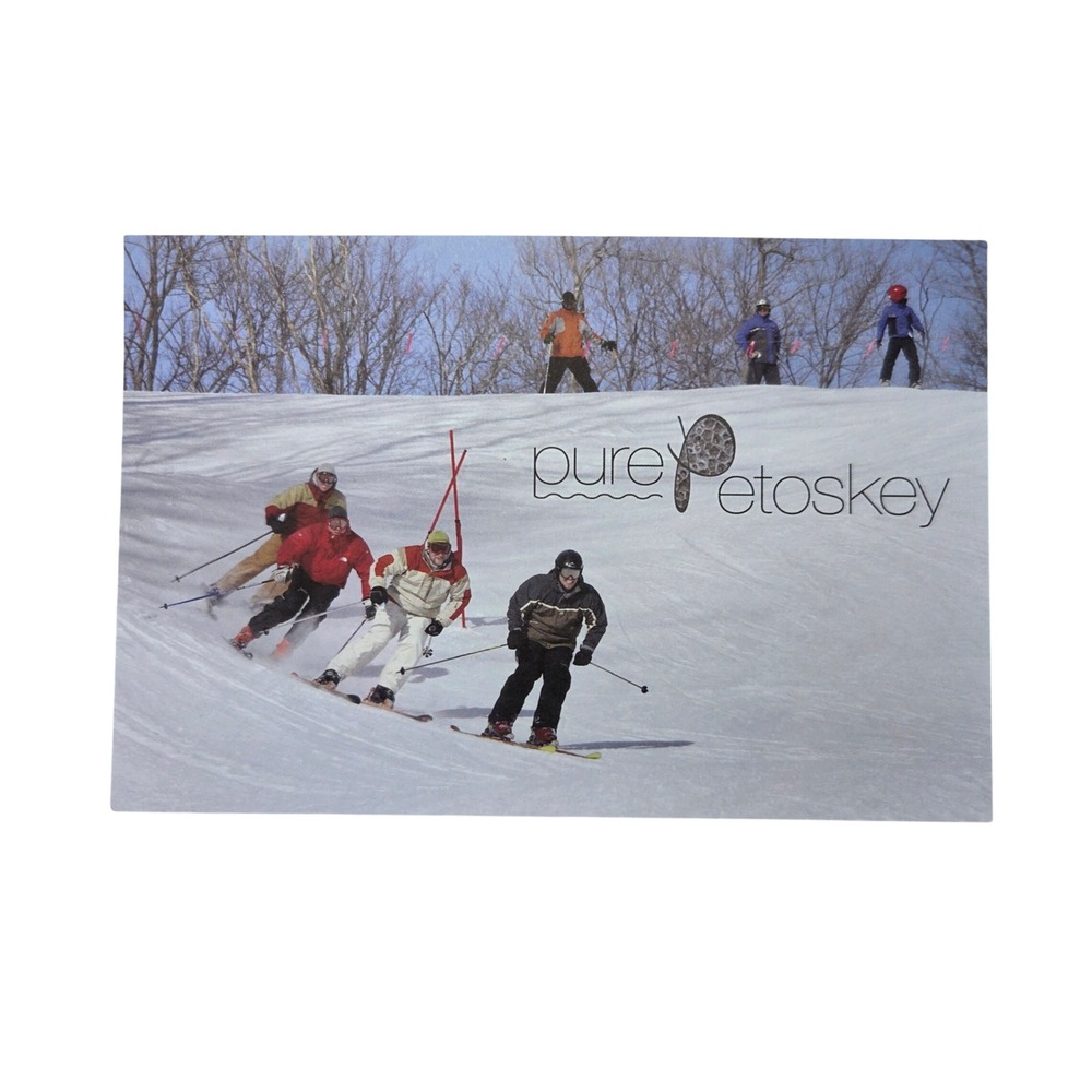 Pure Petoskey Michigan Skiing Postcard Petoskey Regional Chamber of Commerce